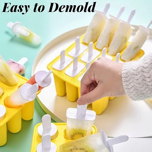 Miniatura 2 de Juego de 6 moldes clásicos para paletas de silicona, moldes para hacer helados, moldes para helados, accesorios de cocina, fácil liberación, leche