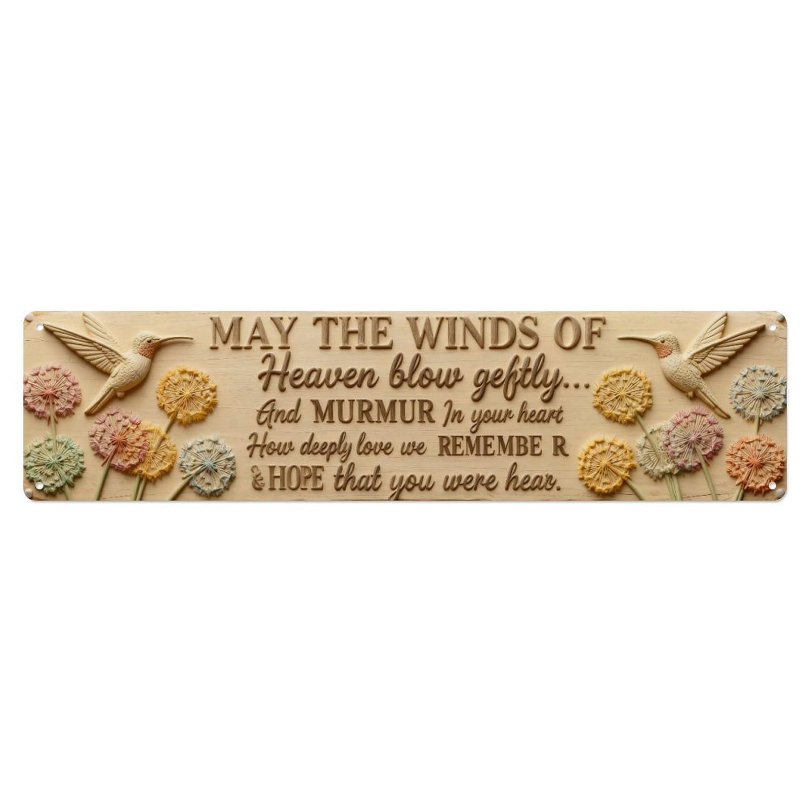 Iageret Vintage Hummingbirds Flowers Text Sky Background Metal Tin Sign Retro Wall Decor, Bar Garage Cafe Kitchen Home Wall Art Poster Decoration 4X16inches