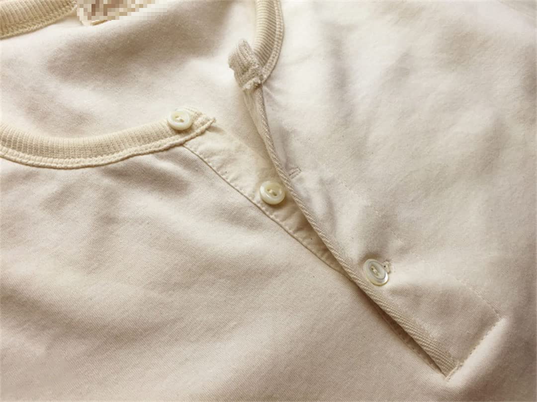 Maglietta da uomo con colletto Henley a maniche corte Maglietta casual