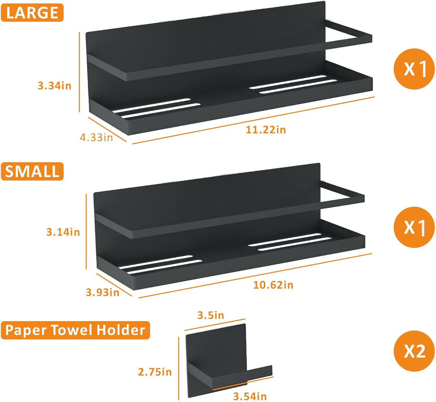 Roysili Magnetic Spice Rack Organizer For Refrigerator Fridge Kitchen Shelf Space Saving Black 2 Pack With Hooks