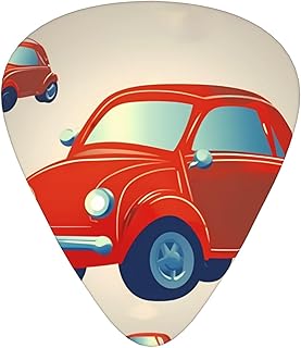car Cartoon Guitar Picks 12 Pack Bass Picks with Organizer Box Guitar Plectrum Includes Thin Medium Heavy Guitar Picks Ukulele Picks for Bass Acoustic Electric Guitars