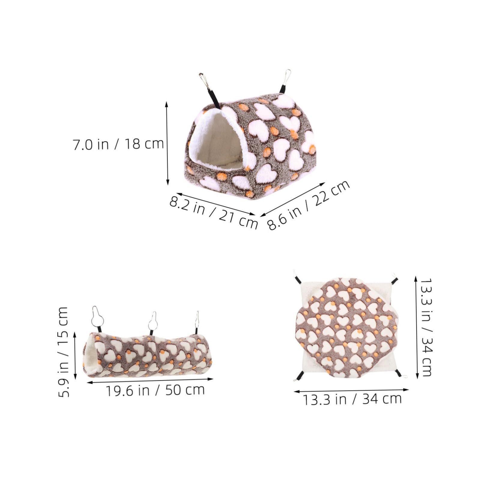 SUPVOX 3pezzi Cuccia Calda Per Criceti Nascondiglio Per Piccoli Animali Rifugio Sospeso Per Furetti Amaca Per Ratti Domestici Case Per Cincillà Accessori Per Gabbie Per Piccoli Animali