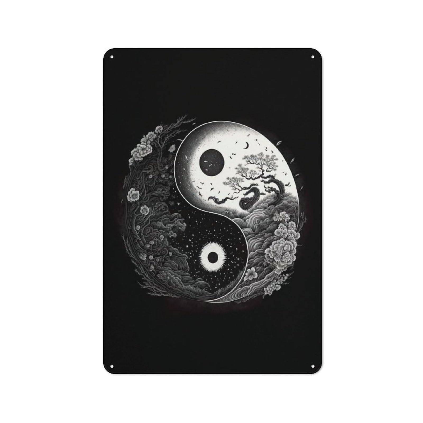 Smart Yin And Yang Metal Desk Wall Sign 30x20cm, Creative Space Decor for Workspace, Cafe, Shop Or Desk Area