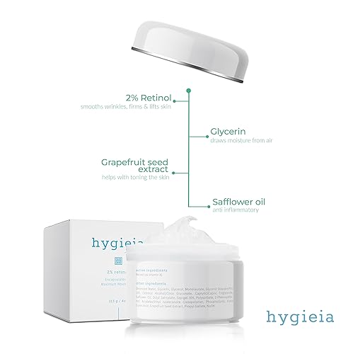 Miniatura 4 de Hygieia + Radiant Skin Duo - Crema de colágeno (4 onzas) y crema de retinol al 2% (4 onzas) - Restaura el brillo juvenil y reduce las arrugas