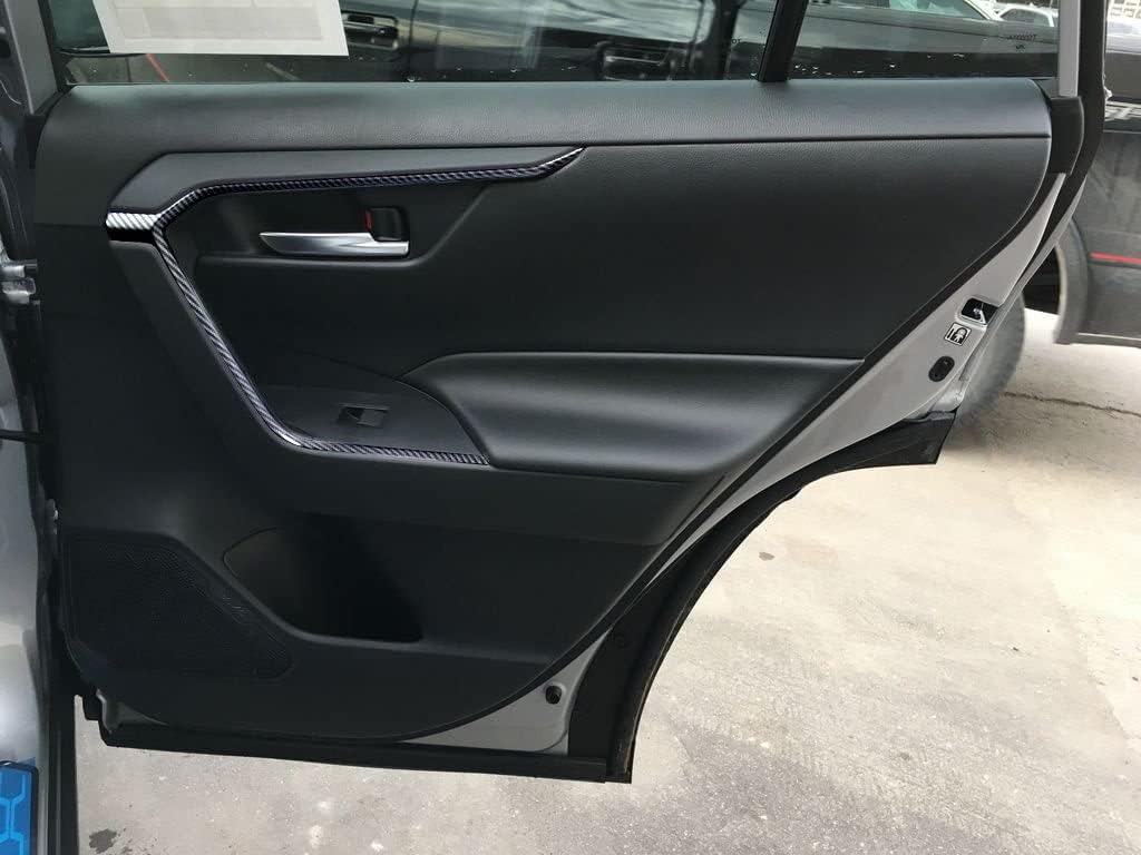 x xotic tech Inner Door Armrest Panel Strip Frame Cover Trim, Carbon Fiber Pattern, Compatible with Toyota RAV4 2019 2020 2021 2022 2023 2024 2025