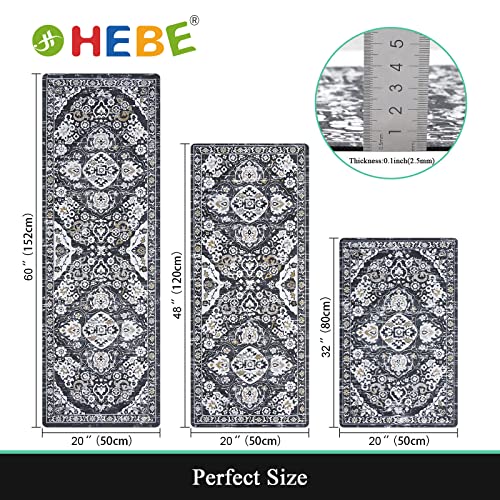 Hebe Boho Kitchen Rug Sets 3 Piece With Runner Washable Thin Kitchen Rugs And Mats Set Non Slip Kitchen Floor Mat Waterproof Laundry Room Rug Runner For Entryway Hallway Bohemian Area Rug #TOP2