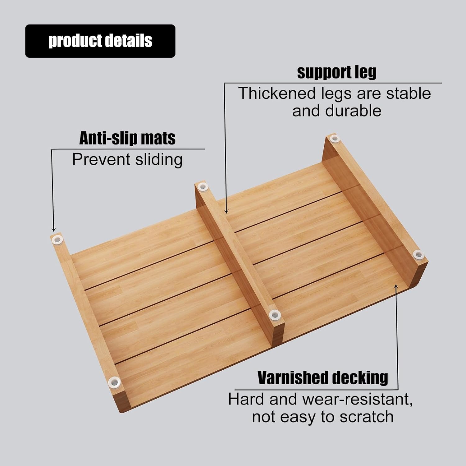 Step Stool, Foot Stool for Adults and Kids, One Step Stools with Non-Slip Mat, Stepping Stool for Bathroom Kitchen and Bedroom (Size : 60x40x11cm)