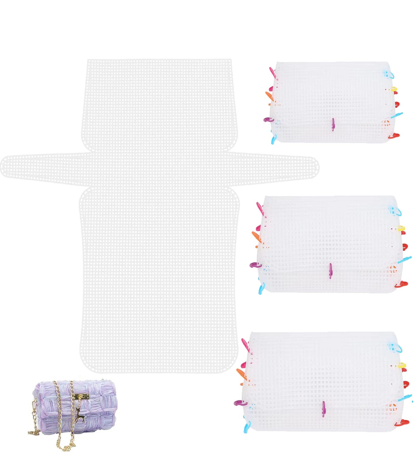 6 Pack Plastic Mesh Canvas Sheets For Crochet Bags & Cross Stitch - DIY Craft Supplies