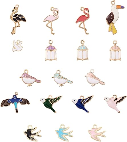 Vista 167 de Cheriswelry 30 dijes de aleación de cono de pino y ardilla, chapados en oro claro, con forma de cono de pino y ardilla, adornos colgantes de 0.47 a