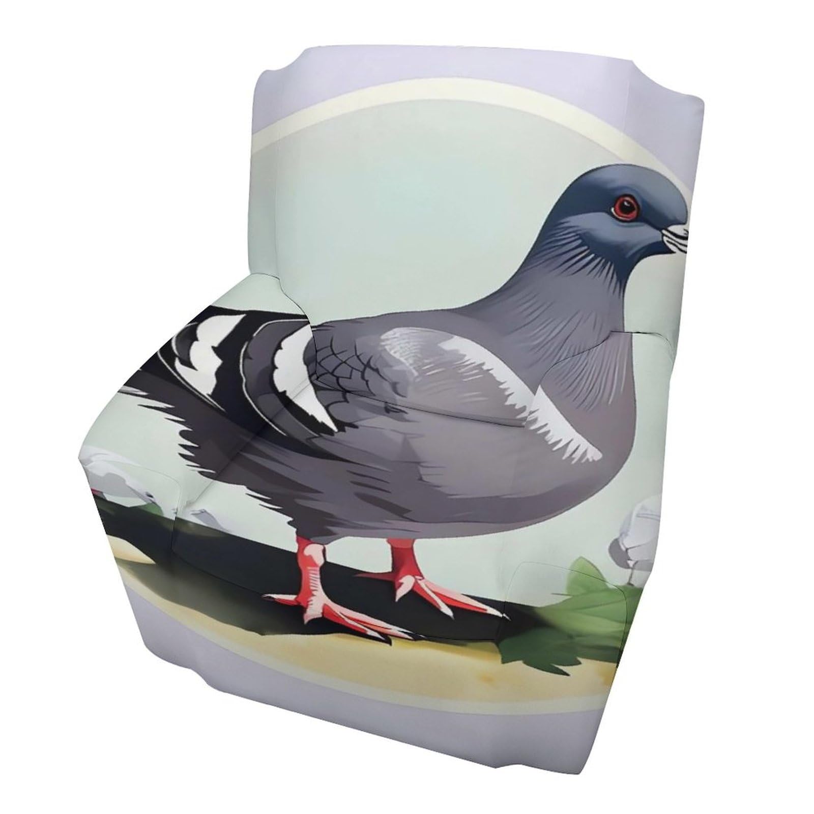 Housse de canapé grise imprimé pigeon pour un salon accueillant et serein