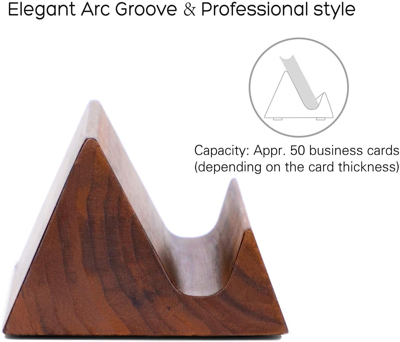 Bundle 2 Set -MaxGear Business Card Holder Wood Business Card Holders, Desk Business Card Holder Stand
