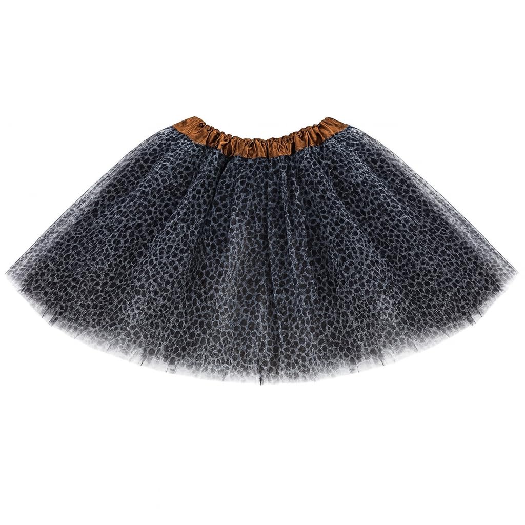 Lizzy | Ladies Tutu Skirt | 3 Layered, Leopard, 45cm Length, Elastic Waist, 100% Polyester | Lightweight, Flowy, Durable | Suitable for Fancy Dress, Halloween, Book Week