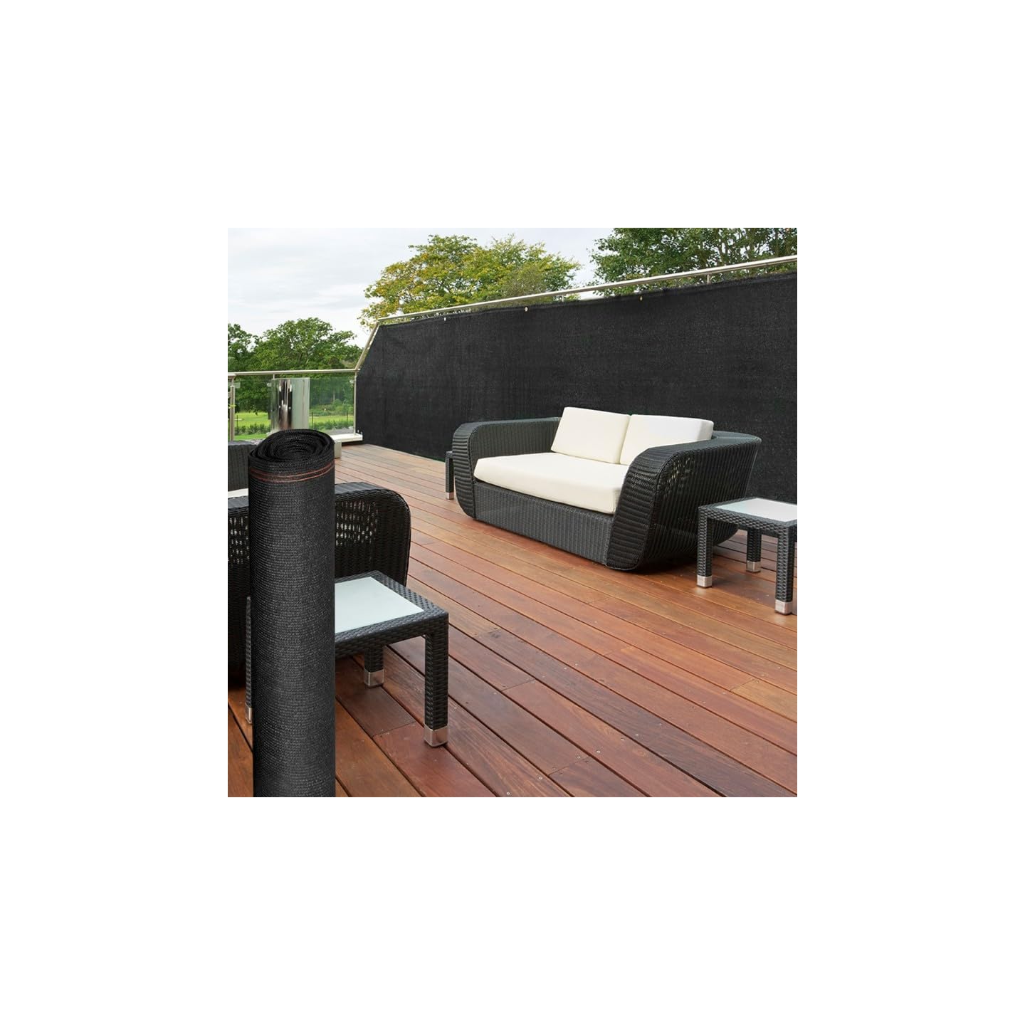 Brise Vue Haute densité 1,5 x 10 M Noir 300 GR/m² qualité Pro