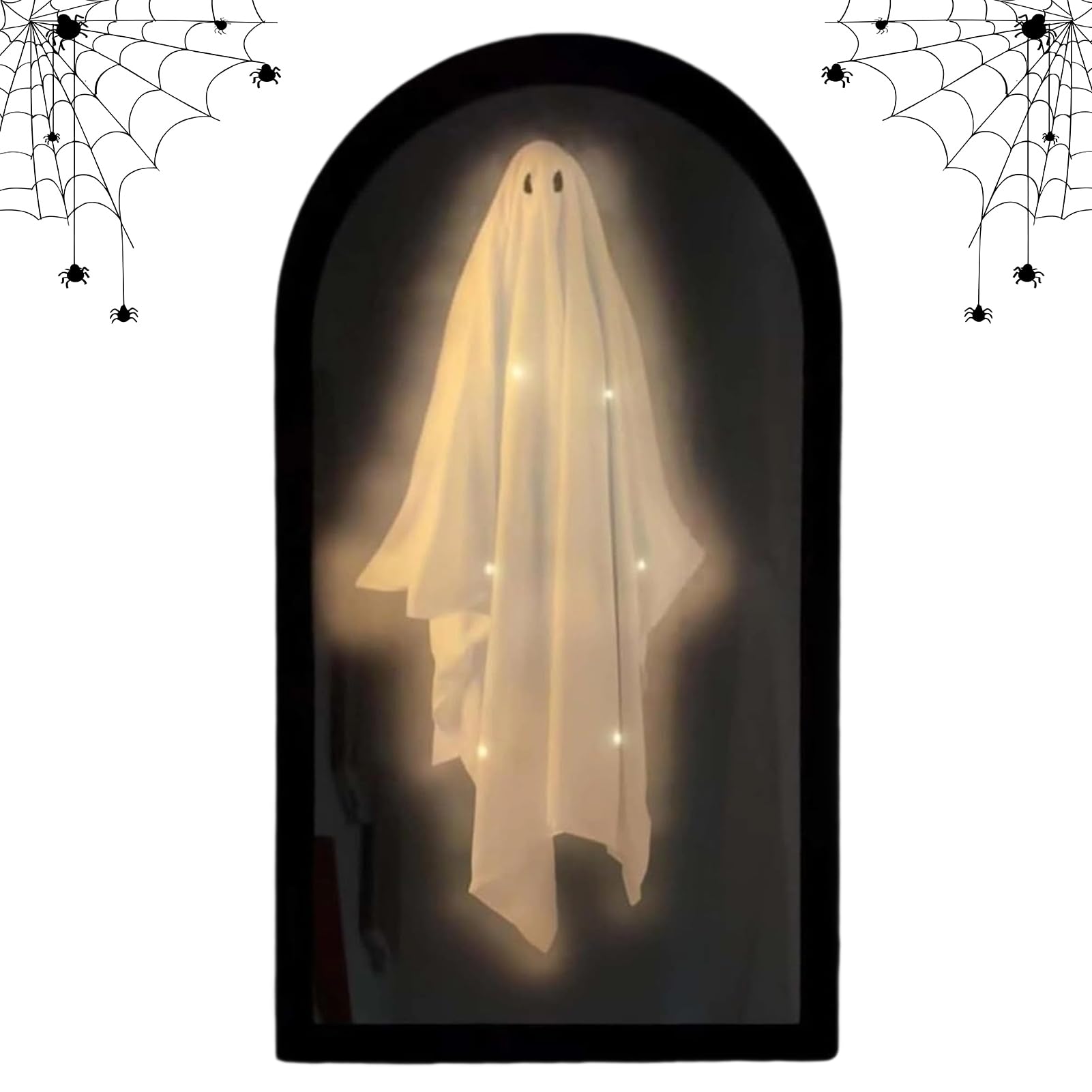 Miroir hologramme fantôme Halloween : cadre hanté mural noir pour déco de chambre