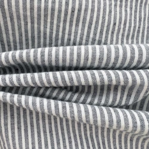 Image of mixinni Grey Striped Duvet Cover Queen Size - 100% Washed Cotton Pinstripe Comforter Cover with Zipper Closure, Lightweight & Breathable, 3 Pieces Minimalist Stripes Pattern Printed Bedding Set
