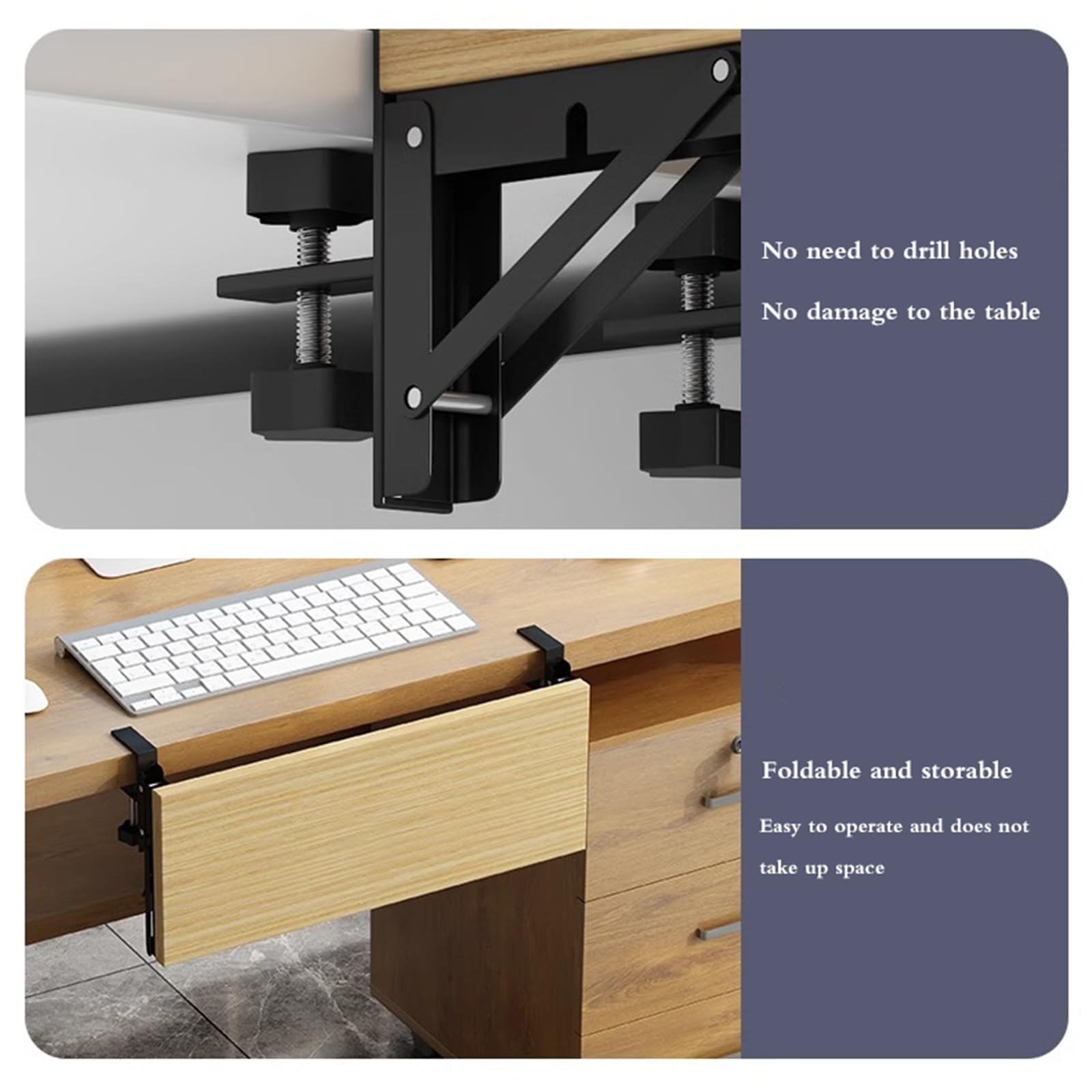 Faltbarer Schreibtisch Exteon mit Tastaturablage – einfache Montage, vielseitig für De, Boohelves & Tische – ideales Schreibtischzubehör für Home Office & Study