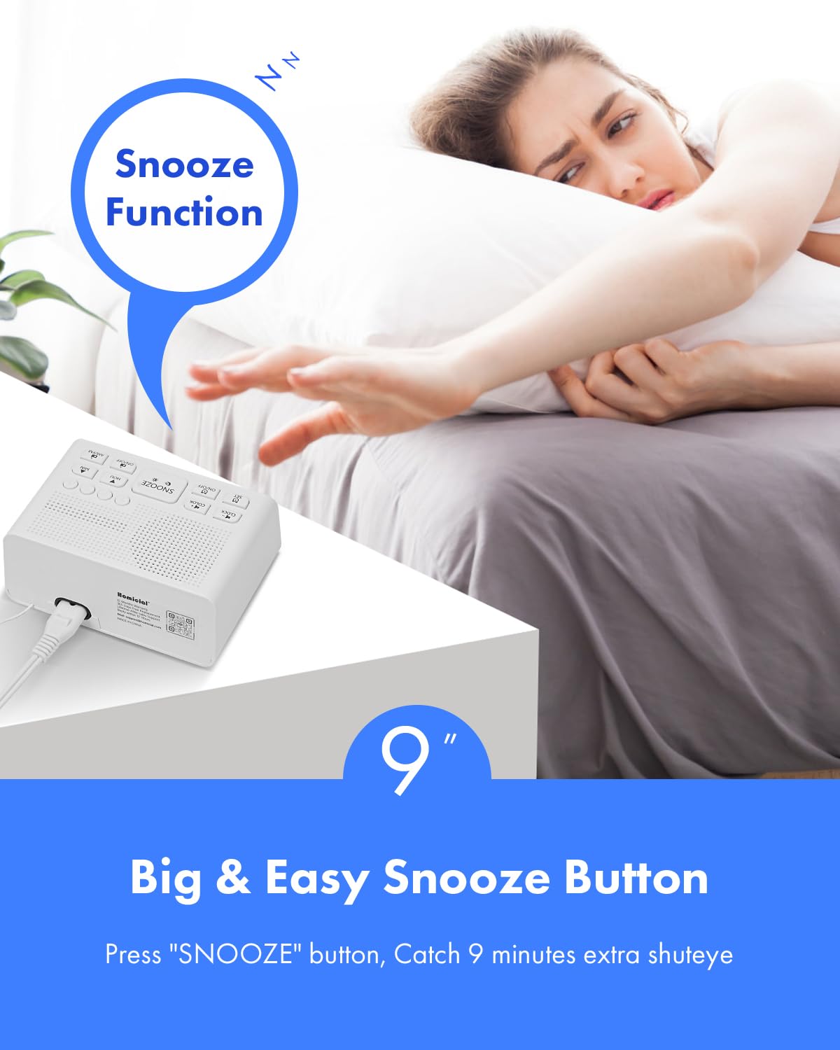 Radiosveglia digitale con radio AM/FM, cifre LED multicolore da 1,4 pollici, preimpostazione, timer di spegnimento e display chiaro con dimmer per camera da letto comodino, presa alimentata