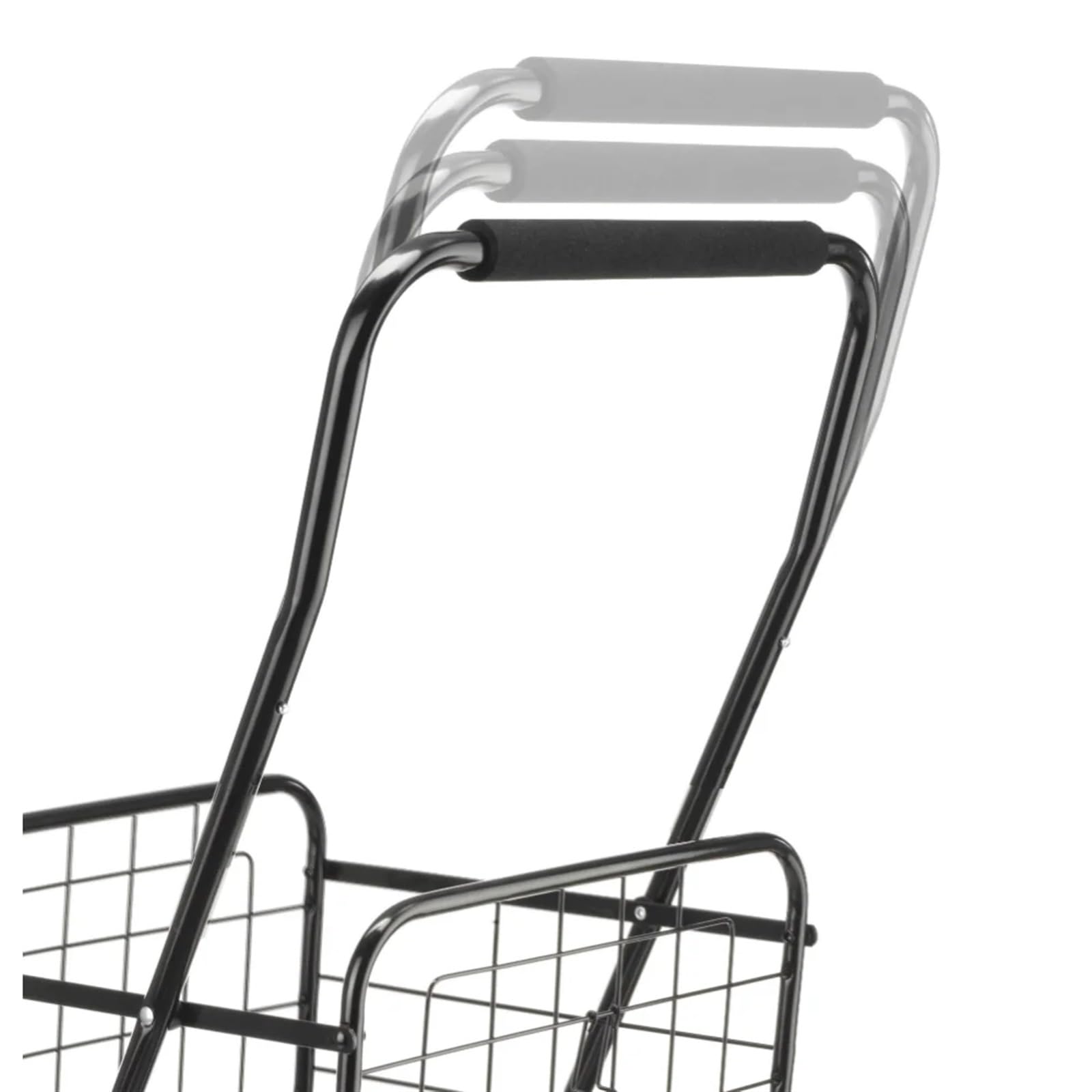 Carretilla Carro de Compras Ajustable la Cesta lavadero del balanceo Acero, Carro Negro Carretilla con Las Ruedas Trabajo Pesado