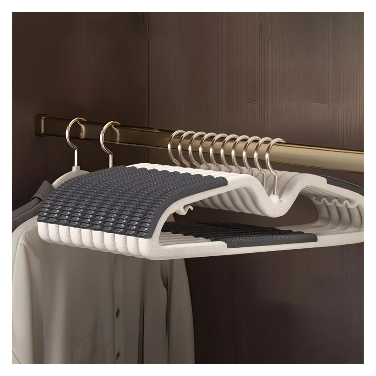 20 grucce in plastica salvaspazio con connettori, organizer a collo corto antiscivolo for guardaroba, dormitorio, ganci metallici
