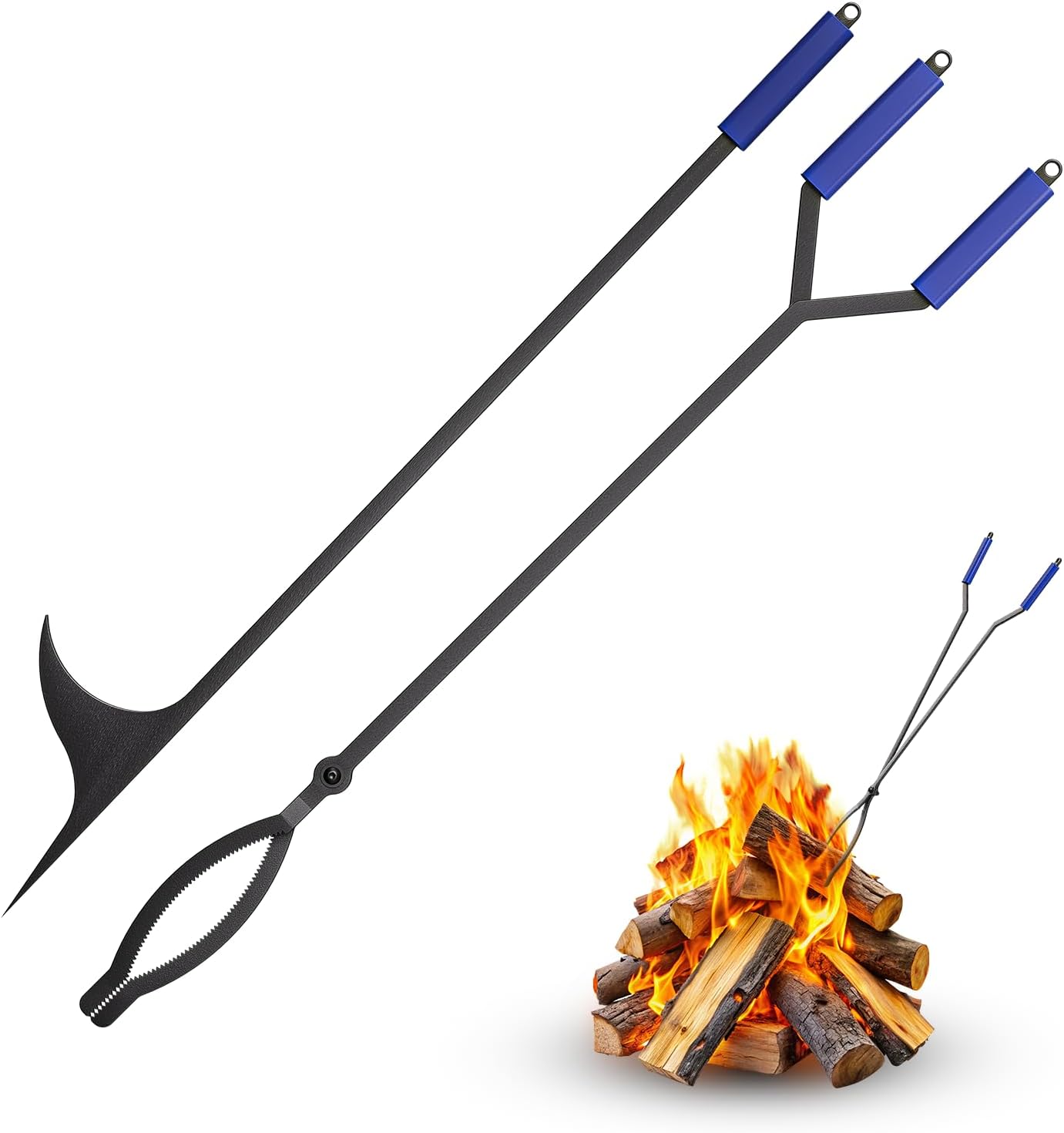 Steel - Fire Tongs + Poker - 40in