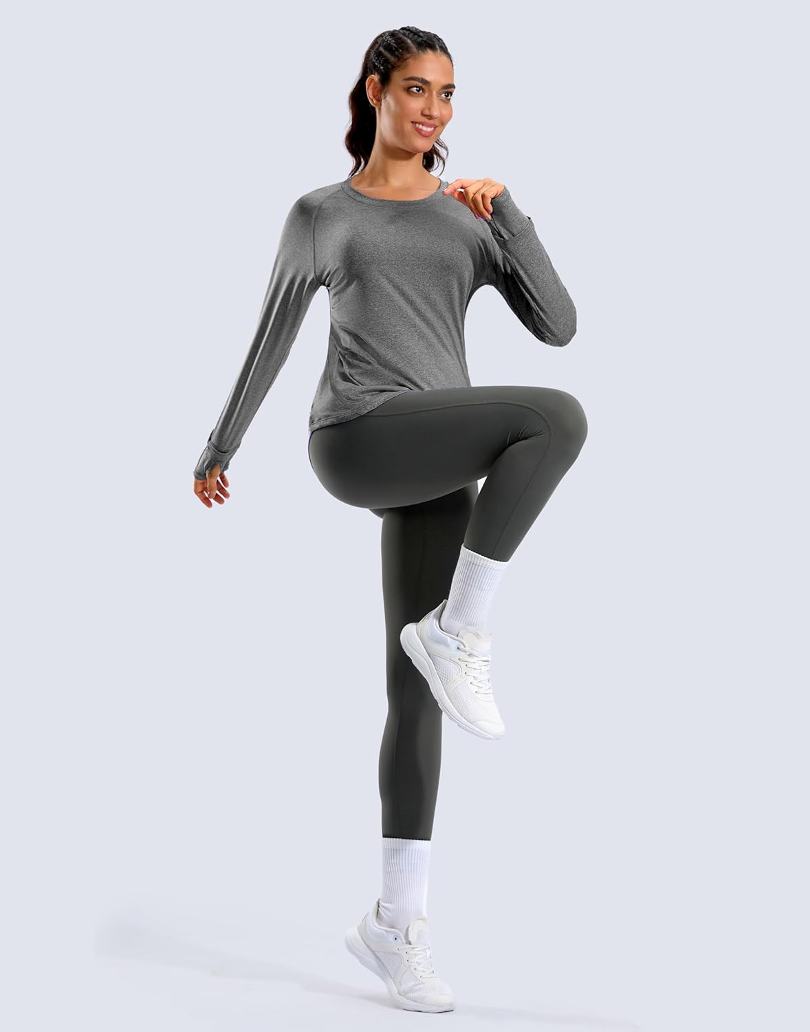 G Gradual Long Sleeve Workout Tops for Women Quick Dry Lightweight Running Athletic Shirts with Zip Pocket Moisture Wicking - Image 7