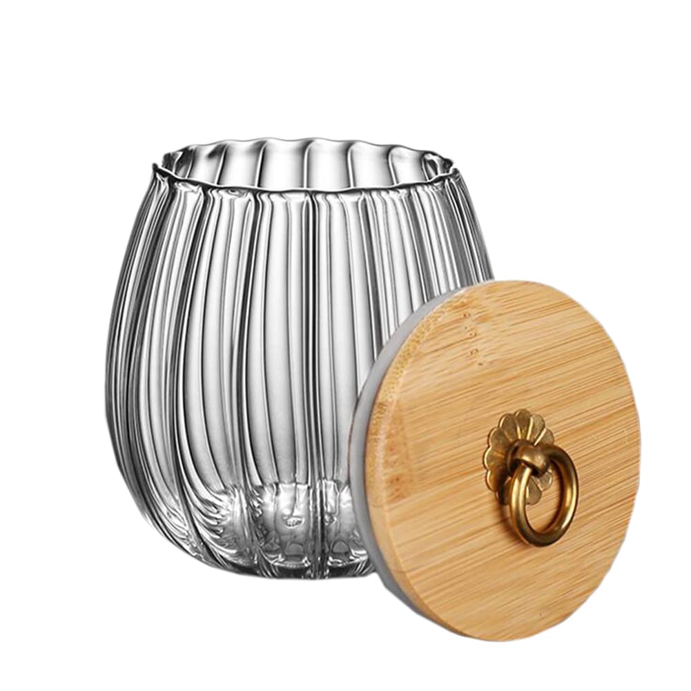 Glass Coffee Nuts Canister Airtight Storage Jar Petal Decorative Jar Airtight Glass Organizer Jar with Sealed Lid Metal Handle for Coffee Beans Tea Candy Sugar Nuts Honey Jams (750ml/25oz-Oval)