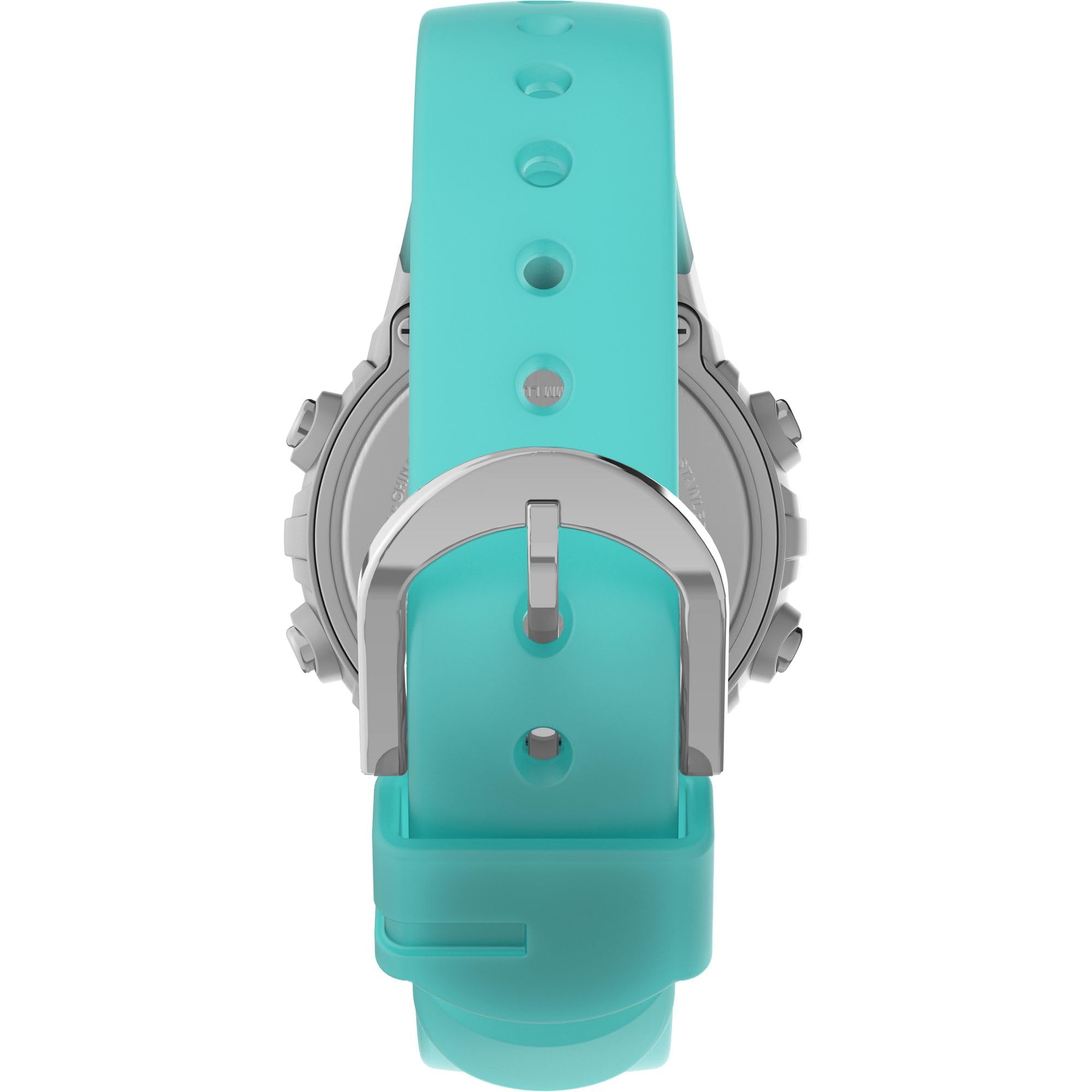 Timex Youth TW5M61400 Zegarek cyfrowy, 33 mm, cyfrowa tarcza, srebrna koperta, niebieski pasek z żywicy