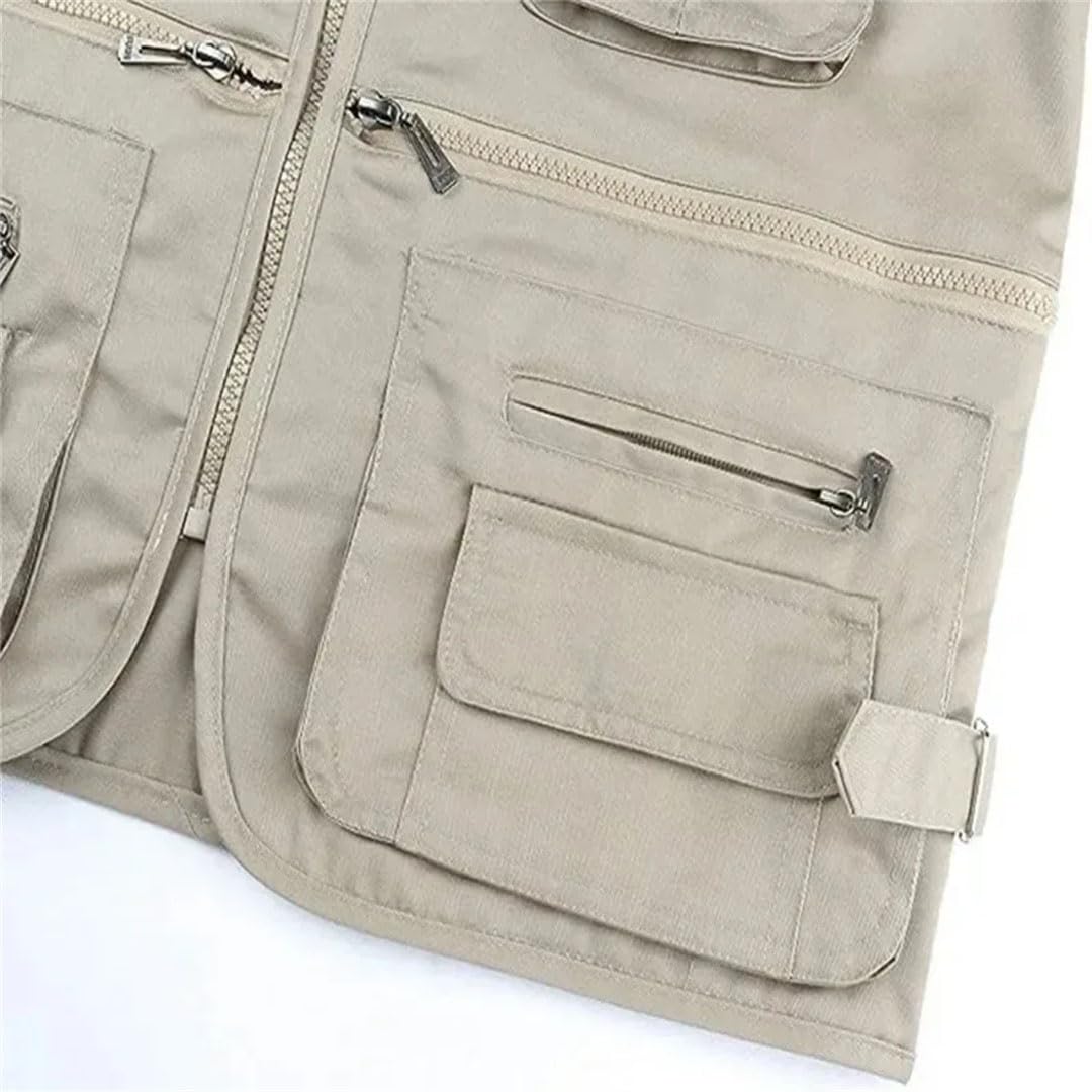 Primavera Autunno Uomo Gilet Da Pesca All'aperto Multi-Tasca Senza Maniche Gilet Tattico Caccia Escursionismo