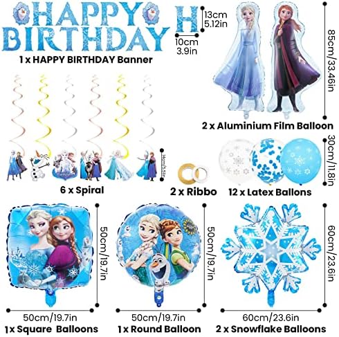 Ainvliya 94PCS Party Tableware Set, Party Decorations with Paper Plates Cups and Napkins Balloon Happy Birthday Banner, Party Supplies Birthday Decorations for Girls, 10 Guests