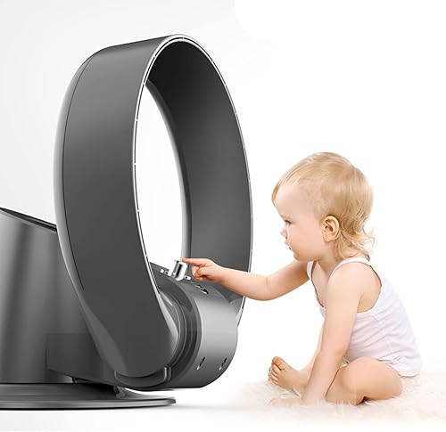 Miniatura 2 de Ventilador sin aspas de 110 V, ventilador de pared sin hojas, ventilador de escritorio sin aspas de rotación de 90 , control remototemporizador, 7