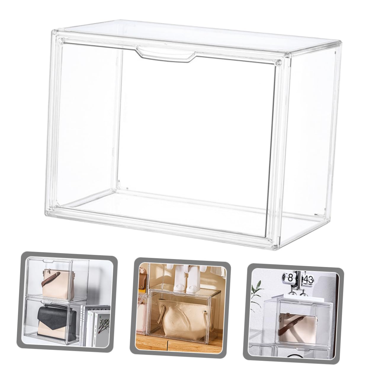 Caja De Exhibición Transparente Prueba De Polvo Caja para Muñecas y Figuras Vitrina para Estatuas para Armario o Vitrina De Bolsos
