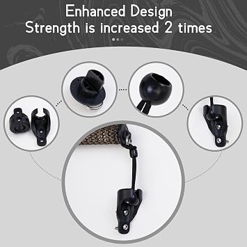 Bungee Kit + End Cap, 2 Set, Black