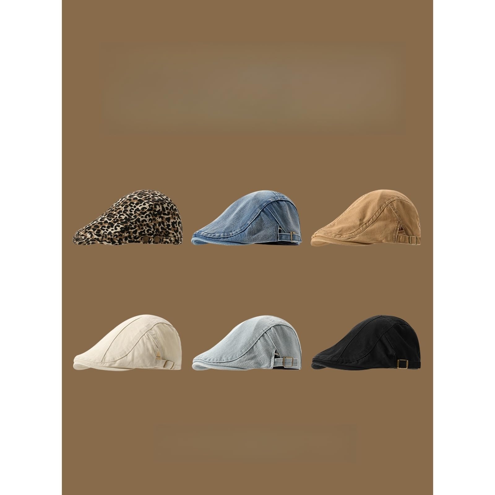 Women Newsboy Cap Flat Ivy Hat Cabbie Hunting Driving Hat for Autumn Winter Spring Summer Adjustable Series 20 Light Blue