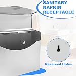 2 Pcs Réceptacle de Déchets pour Serviettes Hygiéniques en Acier Inoxydable avec 100 Sacs de Déchets, Support Mural pour Déchets de Tampons, Conteneur de Déchets pour Hygiène Féminine