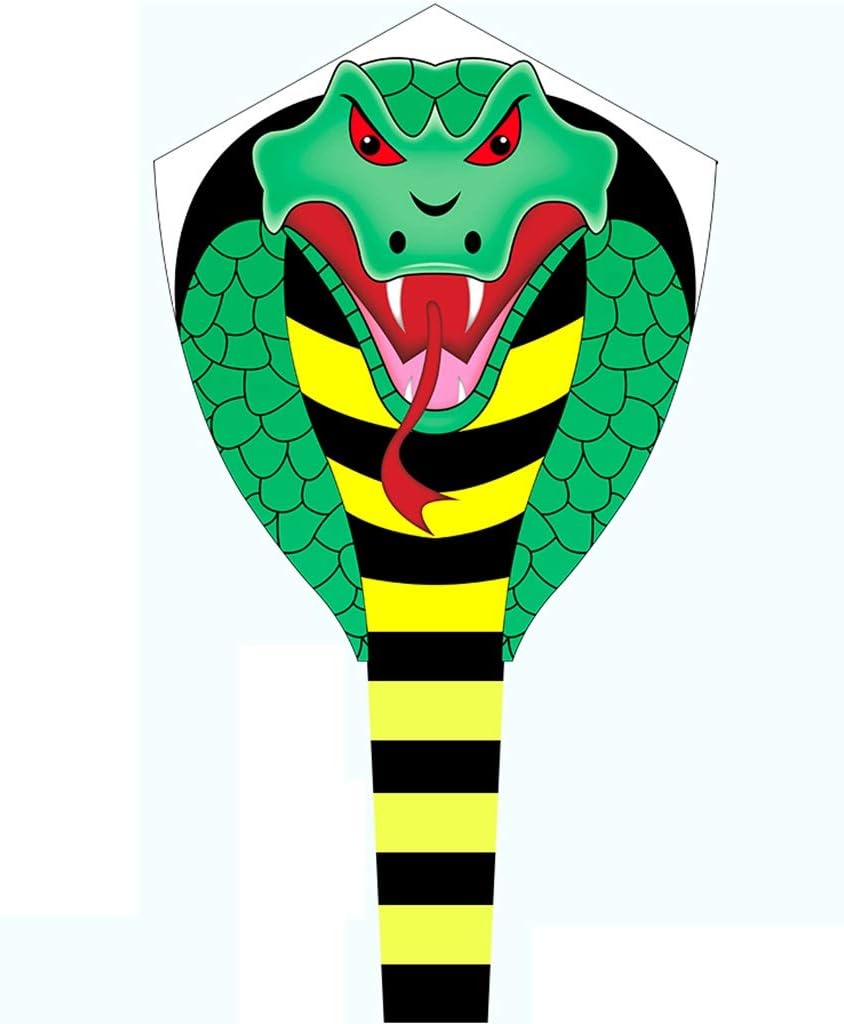 Adult Kite Giant Domineering Creative King Cobra Kite Outdoor Large Flying Kite with Long Tail Easy to Fly in the Breeze Gift(Size: 2.3ft+49.2ft tail+328ft line) (2.3ft+49.2ft tail+853ft)