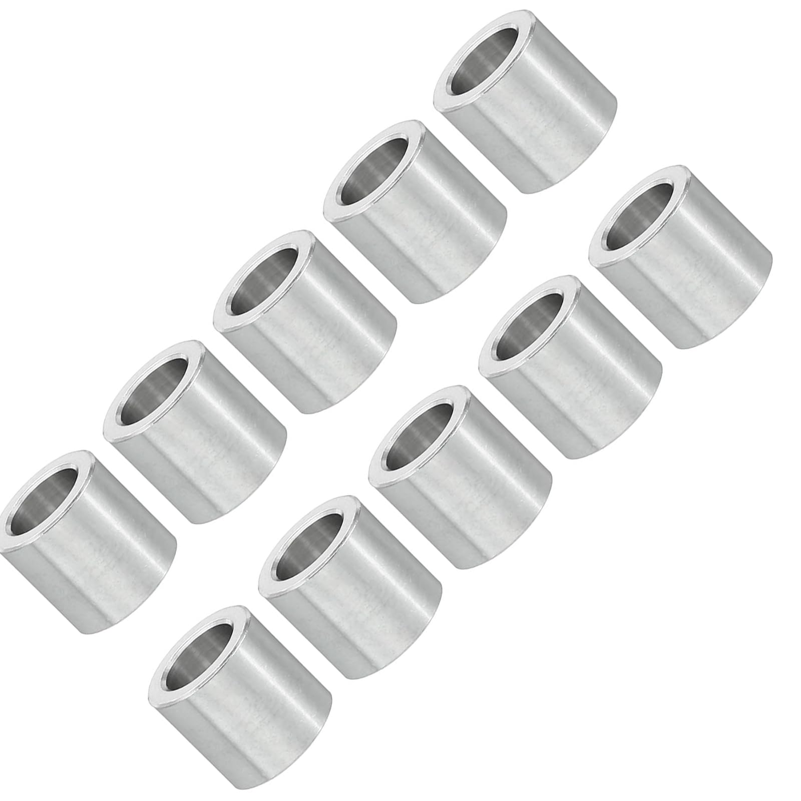 Unifizz M5 Aluminium Spacers, 10Pcs Round Metal Spacer Tubes 5.2mm ID x 8mm OD x 8mm Length Unthreaded Aluminium Standoff for M5 Screw Bolt Assemblies — image 1