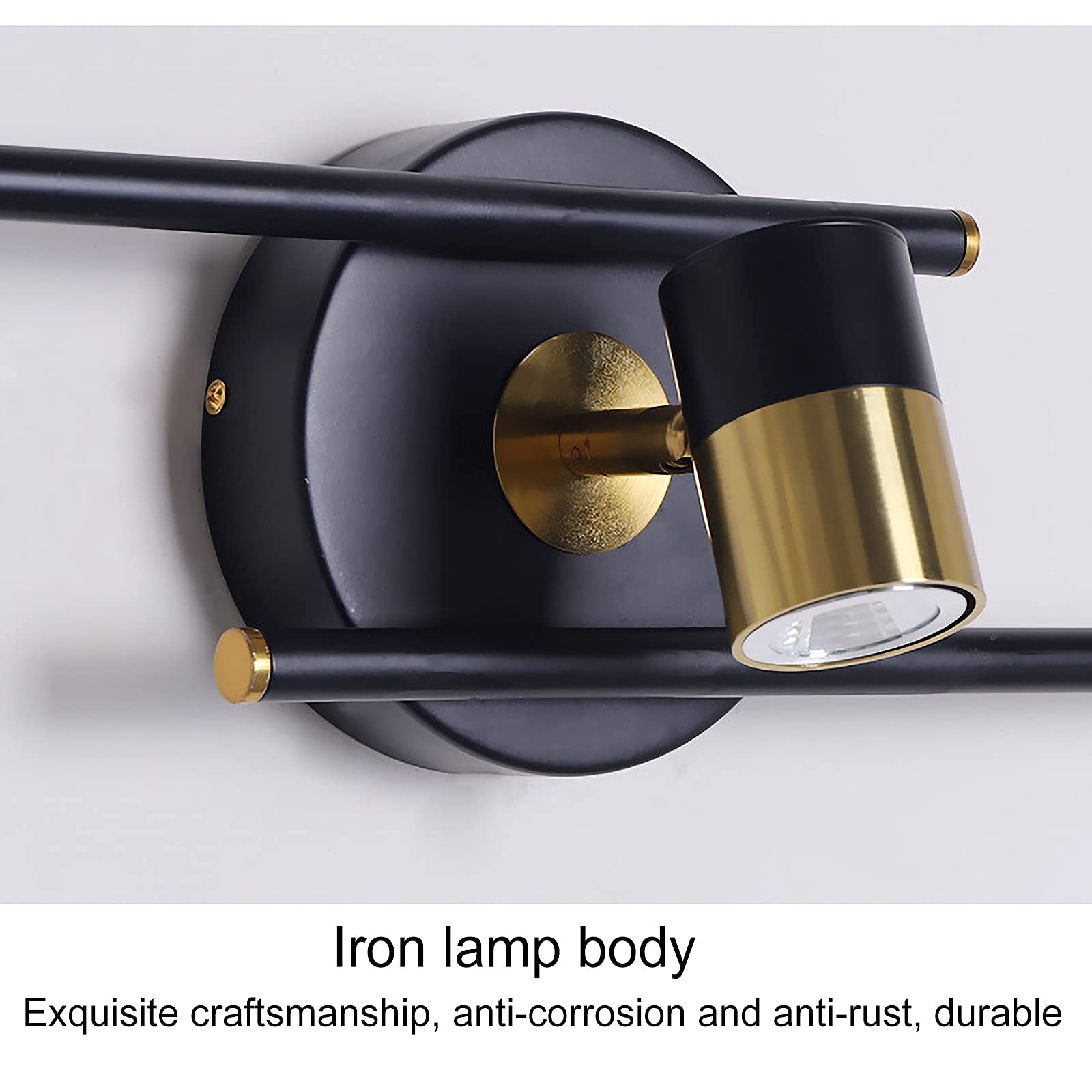 Spot LED Rotatif en Fer forgé Noir doré avec Ampoules GU10 pour éclairage sur Rail pour Salon, Magasin de vêtements, éclairage Commercial, 5 lumières，3 Lights