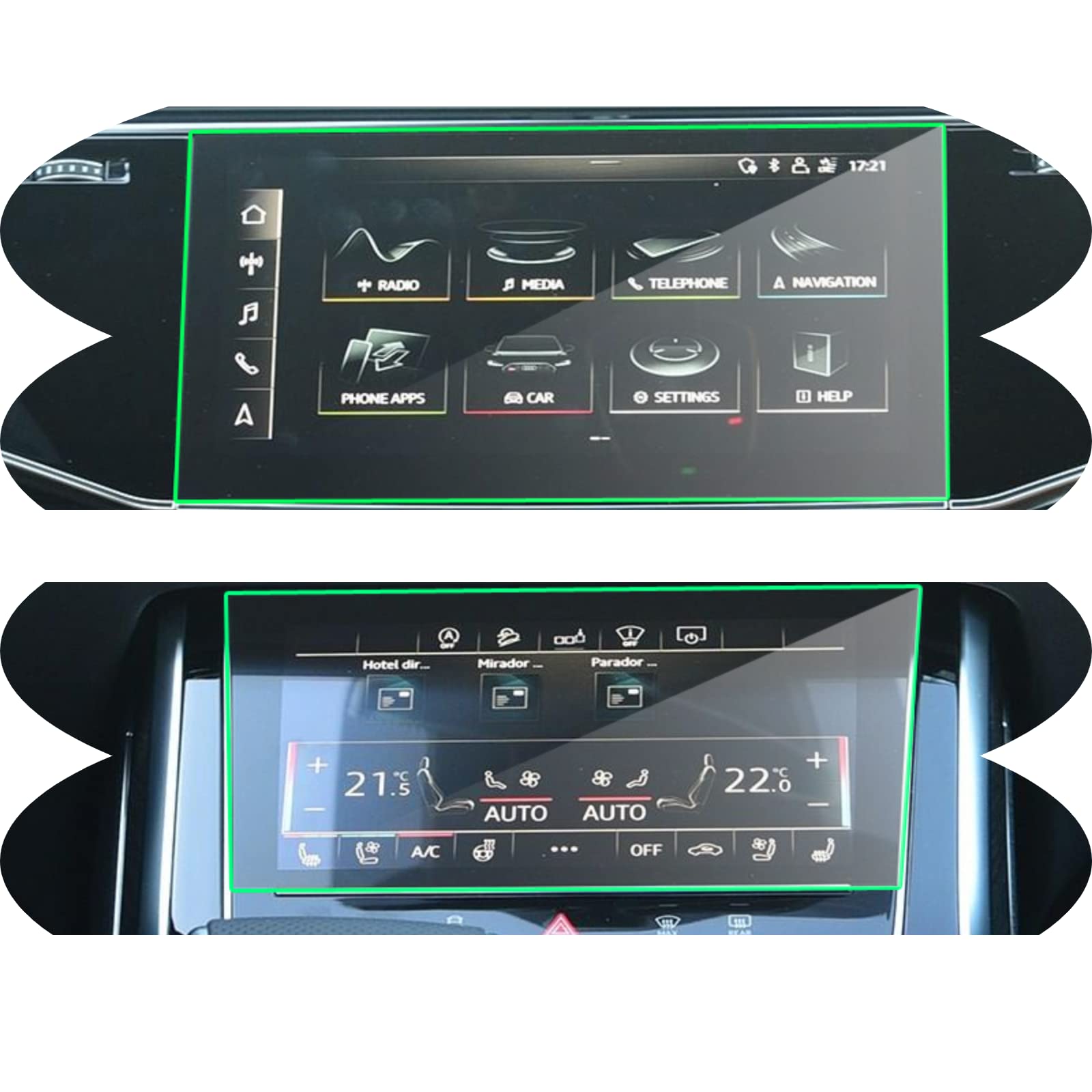 Film de protection voiture en verre trempé pour l'écran LCD tactile de la radio stéréo Q7 Q8