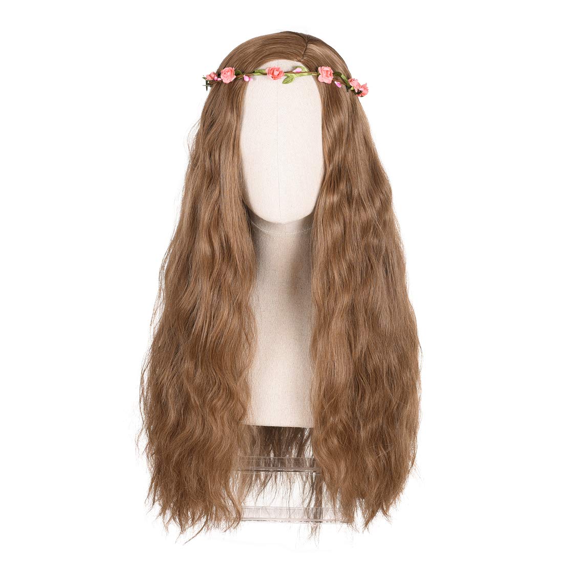 FYXZHUO Mixed Brown Cosplay Tiger King Wigs for Women,With Braid Long Wavy Princess Costume Wig,Suitable for Daily Wear and Masquerade
