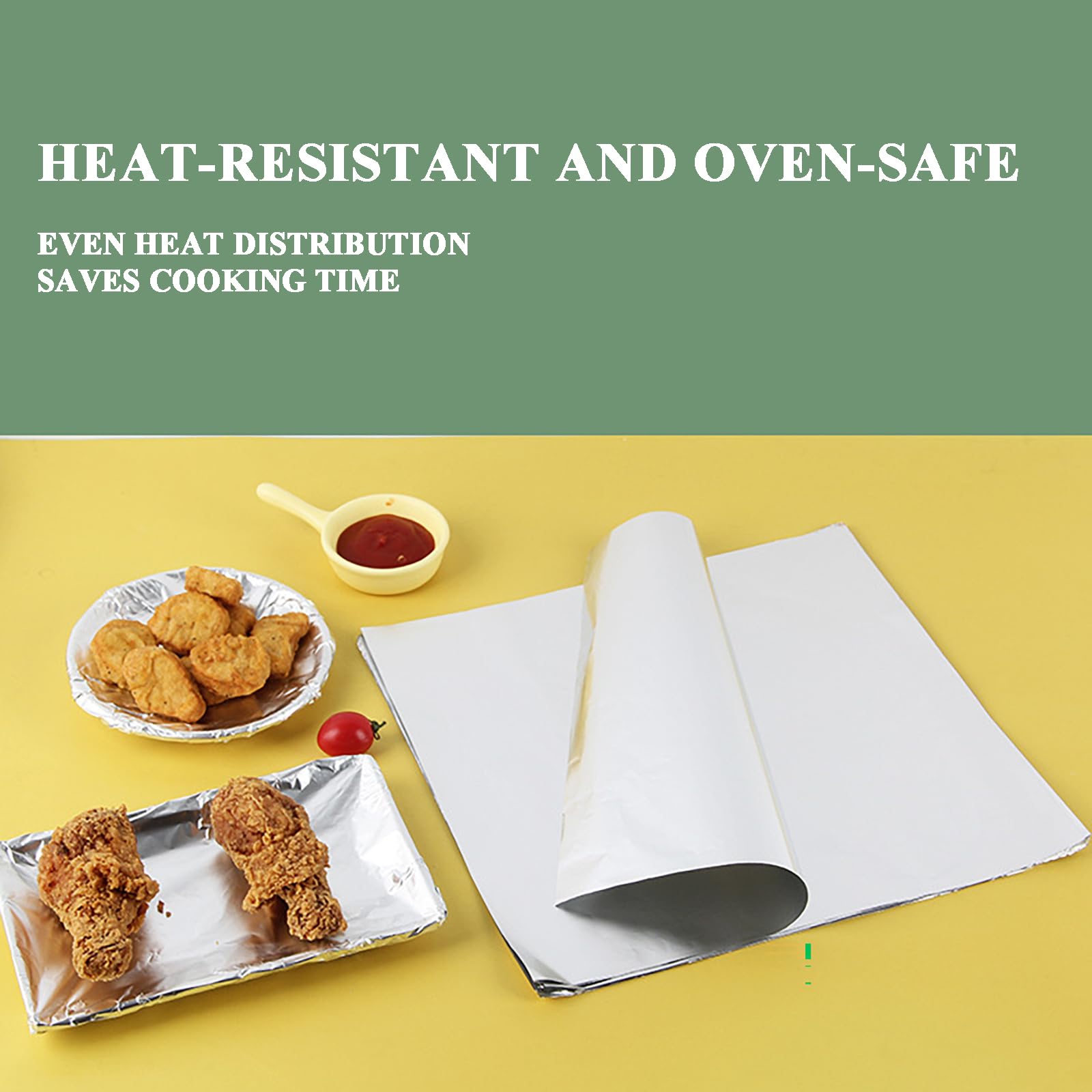 200 Hojas de Papel Aluminio Premium Precortadas 20μm - Resistente a la Grasa para Envolver Hamburguesas, Sándwiches, Perros Calientes y BBQ - Lámina Aislante(Size:30 * 30cm)