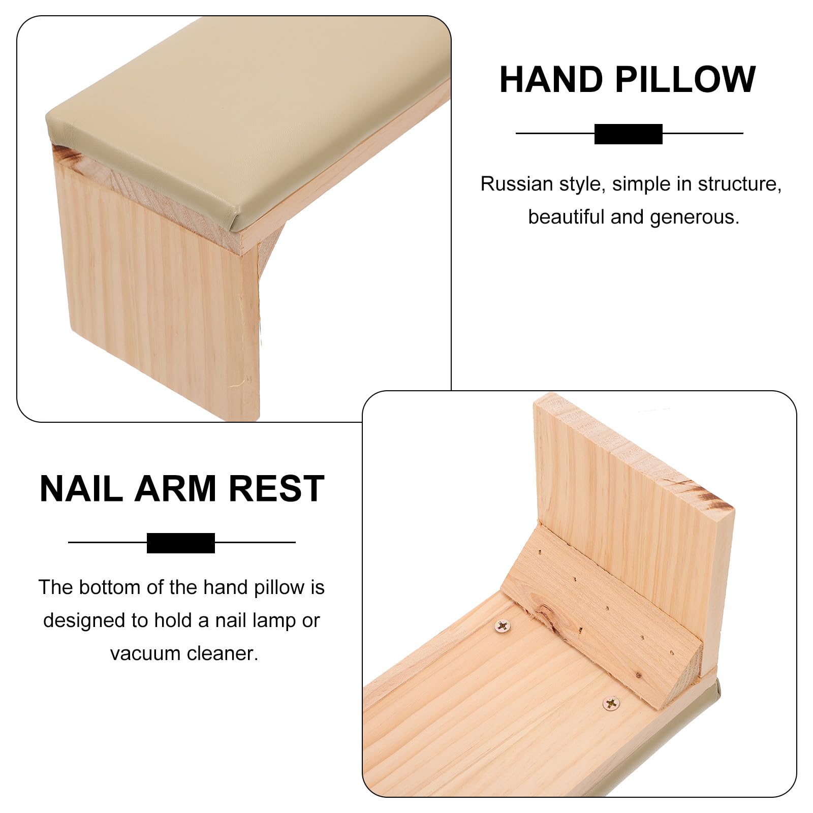 Cuscino Poggiamano in Pelle Beige per Manicure Professionale e Principianti, Comodo e Resistente, per Nail Art e Pratica Unghie