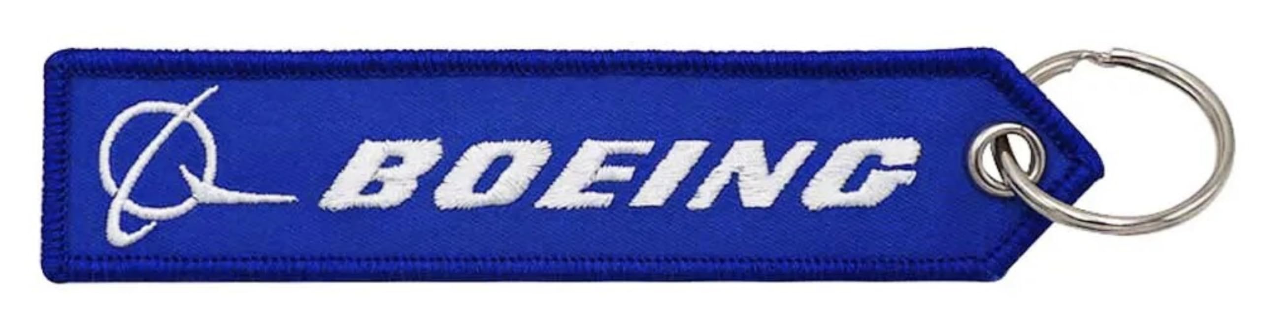 Boeing Aerospace Aviation Aircraft Design Manufacturer Air Airplane Defense Model Airline Flight Keychain Key Tag Chain Fob Ring, Mixed, 5.1 x 1.2 inches