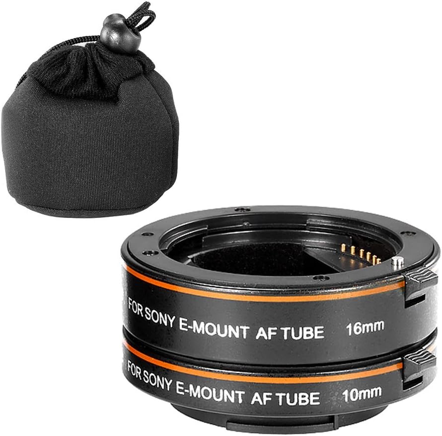 Neewer ABS AF Auto-Focus Macro Extension Tube Set 10mm&16mm for Sony NEX E-Mount Camera NEX 3/3N/5/5N/5R/A6000/A6300 and Full Frame A7 A7S/A7SII A7R/A7RII A7II