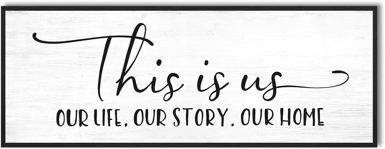 YPY This Is Us Family Wall Decor Sign for Living Room, Farmhouse Home Decor Wall Entryway Quotes Bedroom Decorative Plaques Art 32'' x 12''