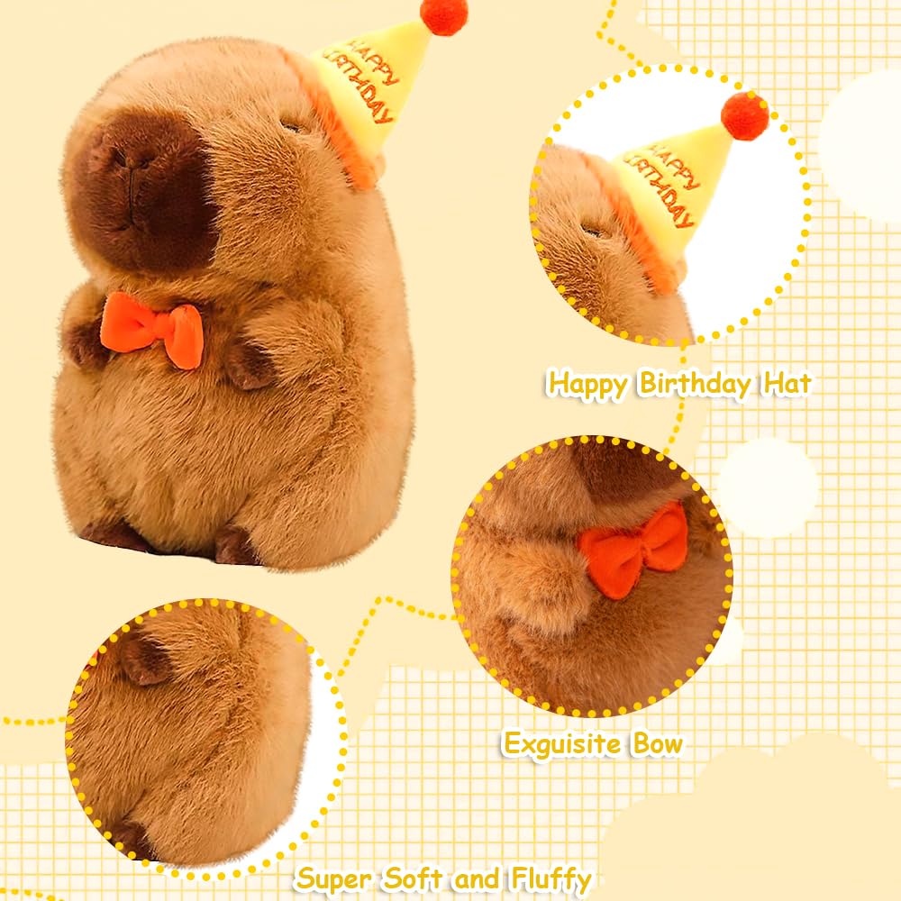 Peluche Capibara De 25 Cm Con 10 Prendas De Ropa | Set Completo Con Accesorios | Regalo Para Niños Y Niñas