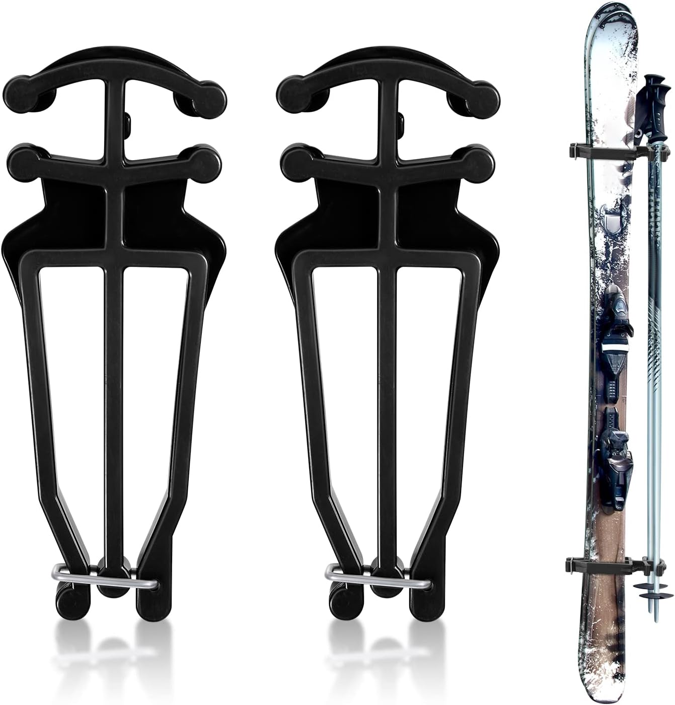 Cross Country Skis and Poles Holder, Universal Ski Pole Clips Holder