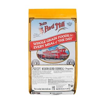 Bobs Red Mill Organic Medium Grind Cornmeal, 25 Pound