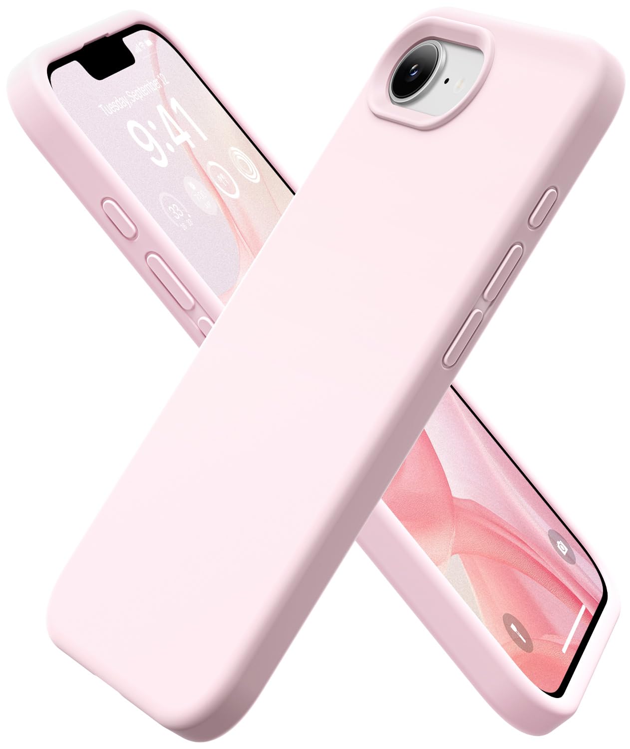 GolbinBox Magnetic for iPhone 17e/16e Case, Silicone Cover, Chalk Pink