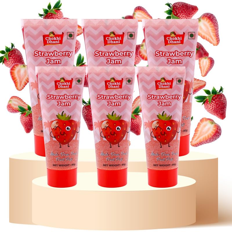 See full amazon price history chart for Chokhi Dhani Strawberry Jam, 100% Pure & Natural Fruit Ingredients, Made with Fresh Strawberries Fruit Pulp, Jams for Healthy Breakfast (Pack of 6, 80g Each) Chokhi Dhani Strawberry Jam, 100% Pure & Natural Fruit Ingredients, Made with Fresh Strawberries Fruit Pulp, Jams for Healthy Breakfast (Pack of 6, 80g Each) (B0D3V9DYGZ) Amazon Price History, Amazon Price Tracker