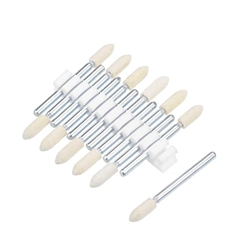Miniatura 9 de uxcell 24 piezas de punto de montaje de fieltro de lana de 0.118 pulgadas con taladro cónico para pulir, ruedas de pulido con vástago de 18 pulgadas